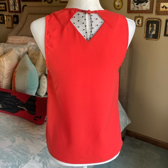 Sugarlips Red/Coral Top with Tulle Detail - Picture 4 of 11